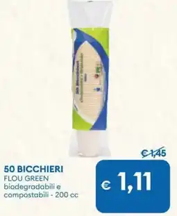 MD Discount 50 bicchieri FLOU GREEN offerta