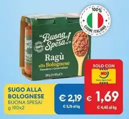 MD Discount Sugo alla bolognese BUONA SPESA! offerta