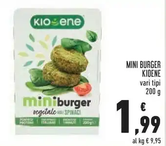 Conad Kioene - mini burger vegetali agli spinaci 200 g(ml) offerta