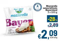 Qui Discount Mozzarella senza lattosio Bayernland offerta