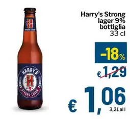 Qui Discount Harry's Strong lager 9% bottiglia offerta
