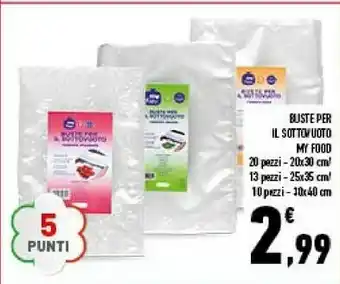 Conad Buste per il sottovuoto my food offerta