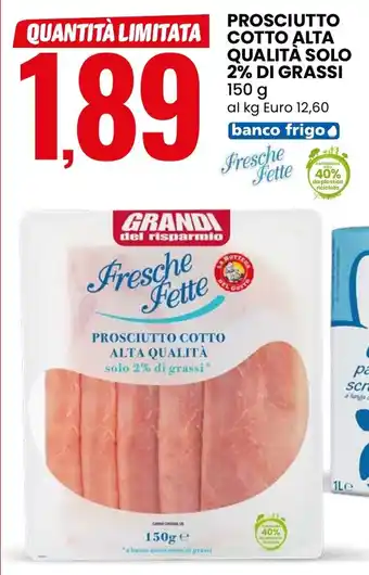 Prosciutto cotto alta qualità solo 2% di grassi Fresche Fette