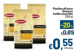 Qui Discount Pastina all'uovo Granoro trafile assortite offerta