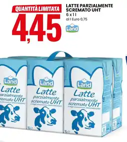 Eurospin Latte parzialmente scremato UHT Land offerta