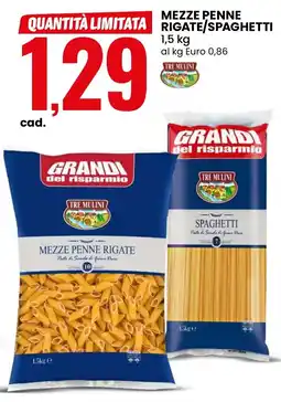 Eurospin Mezze penne TRE MULINI offerta