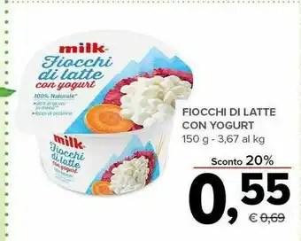 Todis Milk - fiocchi di latte con yogurt 0,9% di grassi 150 g(ml) offerta