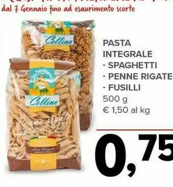 Todis Pasta integrale - spaghetti - penne rigate - fusilli 500 g offerta