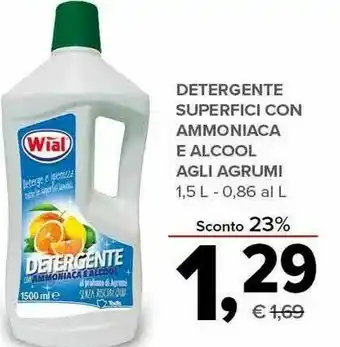 Todis Wial detergente superfici con ammoniaca e alcool agli agrumi offerta