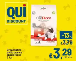 Qui Discount Croccantini gatto crancy snack Ricco offerta