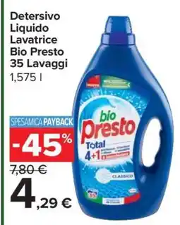 Carrefour Detersivo Liquido Lavatrice Bio Presto 35 Lavaggi offerta