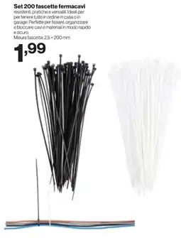 In'S Mercato Set 200 fascette fermacavi offerta