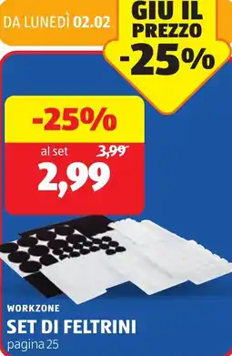 ALDI Workzone set di feltrini offerta