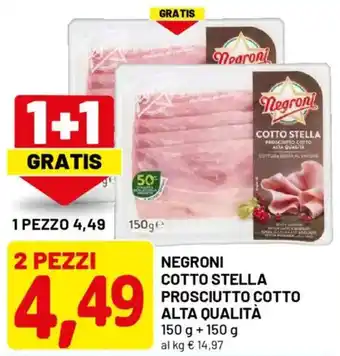 NEGRONI Cotto stella prosciutto cotto alta qualità
