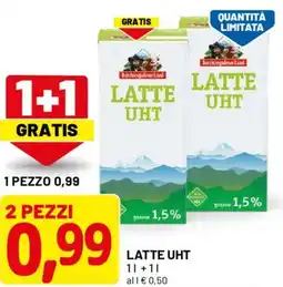 DPiù Latte uht 1 l+1 l offerta