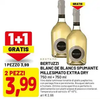 BERTUZZI blanc de blancs spumante millesimato extra dry
