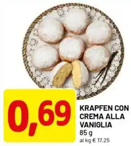 DPiù Krapfen con crema alla vaniglia offerta