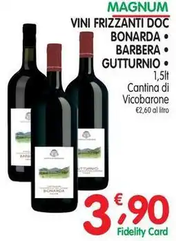 D'Ambros Magnum vini frizzanti DOC bonarda barbera gutturnio Cantina di Vicobarone offerta