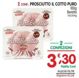 D'Ambros 2 conf. prosciutto il cotto puro Beretta offerta