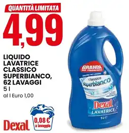 Eurospin Dexal liquido lavatrice classico superbianco offerta
