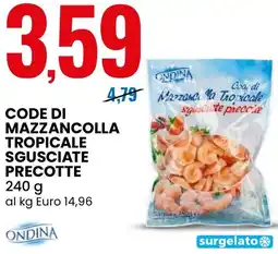 Eurospin Ondina code di mazzancolla tropicale sgusciate precotte offerta