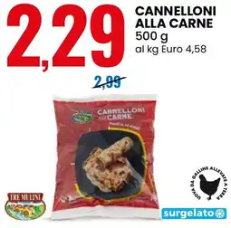 Eurospin Tre mulini cannelloni alla carne offerta