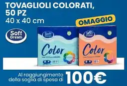 Eurospin Soft dream tovaglioli colorati offerta