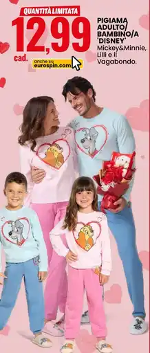Eurospin Pigiamą adulto/ bambino/a 'disney' offerta