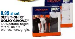 Eurospin Set 3 t-shirt uomo 'givova' offerta