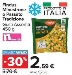 Carrefour Market Findus Minestrone o Passato Tradizione offerta