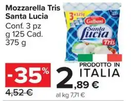 Carrefour Market Mozzarella Tris Santa Lucia offerta