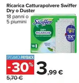 Carrefour Market Ricarica Catturapolvere Swiffer Dry o Duster offerta