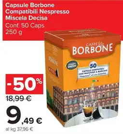 Carrefour Market Capsule Borbone Compatibili Nespresso Miscela Decisa offerta