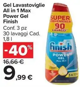 Carrefour Market Gel Lavastoviglie All in 1 Max Power Gel Finish offerta