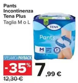 Carrefour Market Pants Incontinenza Tena Plus offerta