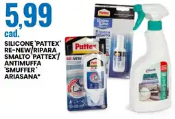 Eurospin Silicone 'pattex' re-new ripara smalto pattex re-new antimuffa 'smuffer ariasana' offerta