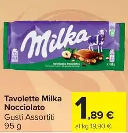Carrefour Market Tavolette Milka Nocciolato offerta