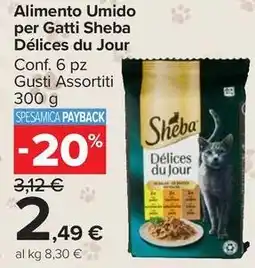 Carrefour Market Alimento Umido per Gatti Sheba Délices du Jour offerta