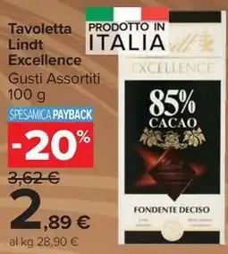 Carrefour Market Tavoletta Lindt Excellence offerta