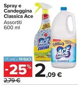 Carrefour Market Spray e Candeggina Classica Ace offerta