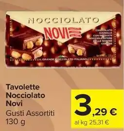 Carrefour Market Tavolette Nocciolato Novi offerta