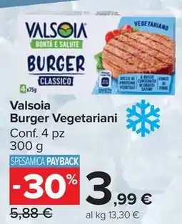 Carrefour Market Valsoia Burger Vegetariani offerta