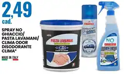 Eurospin Spray no ghiaccio pasta lavamani/ clima odor disodorante clima offerta