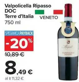 Carrefour Market Valpolicella Ripasso DOC Terre d'Italia offerta