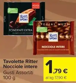 Carrefour Market Tavolette Ritter Nocciole intere offerta