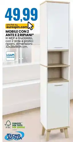 Eurospin Mobile con 2 ante e 2 ripiani offerta