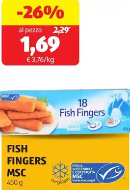 ALDI Fish fingers MSC offerta