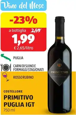 ALDI Costellore primitivo puglia IGT offerta