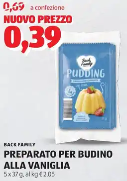 ALDI Back family preparato per budino alla vaniglia offerta