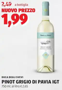 ALDI Duca degli svevi pinot grigio di pavia IGT offerta